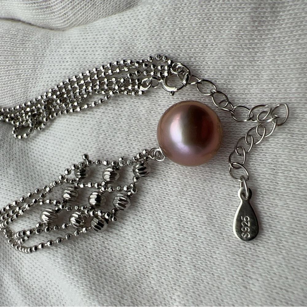 Elegant Sterling Silver Edison Pearl Pendant Necklace - Picture 3 of 7